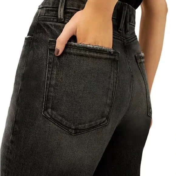 Good American Dark Gray Straight Leg Jeans - Picture 4 of 4